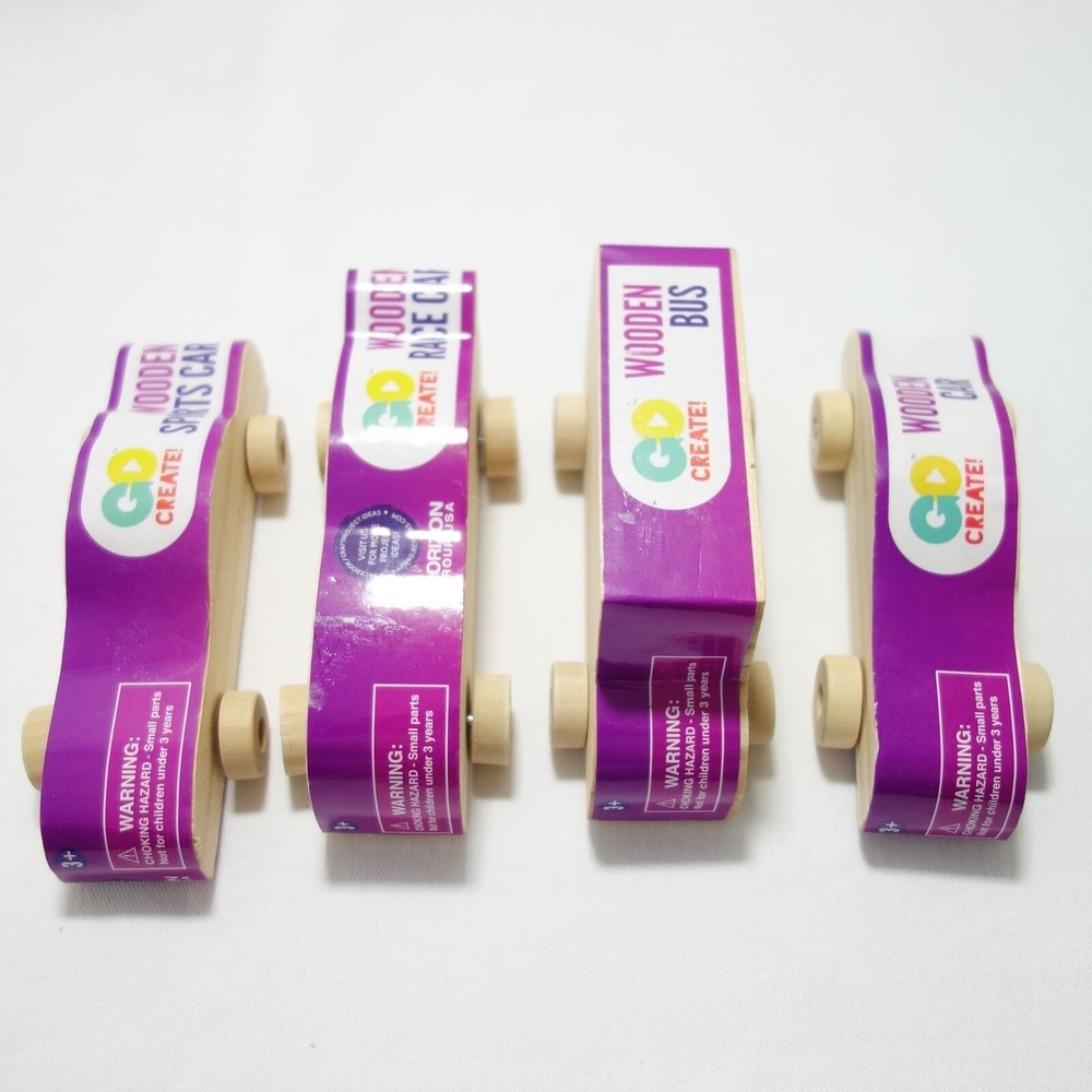 Go Create Horizon Set of 4‎ Wooden Play Vehicles Car Sports Car Bus Race Car
